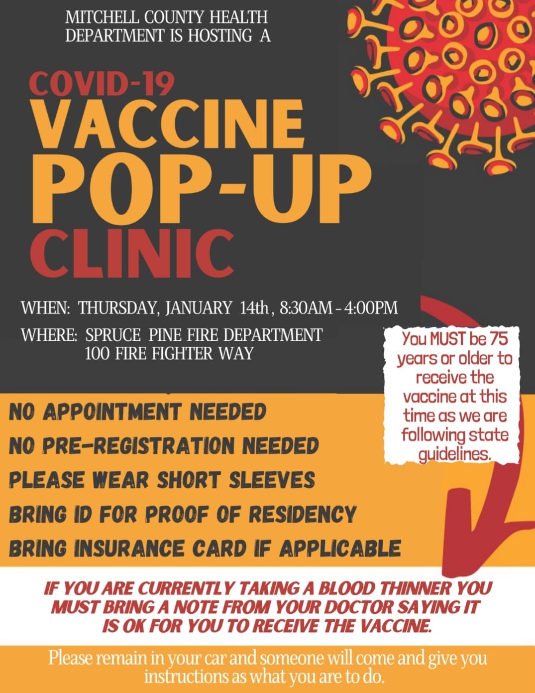 COVID Popup Flyer. 
