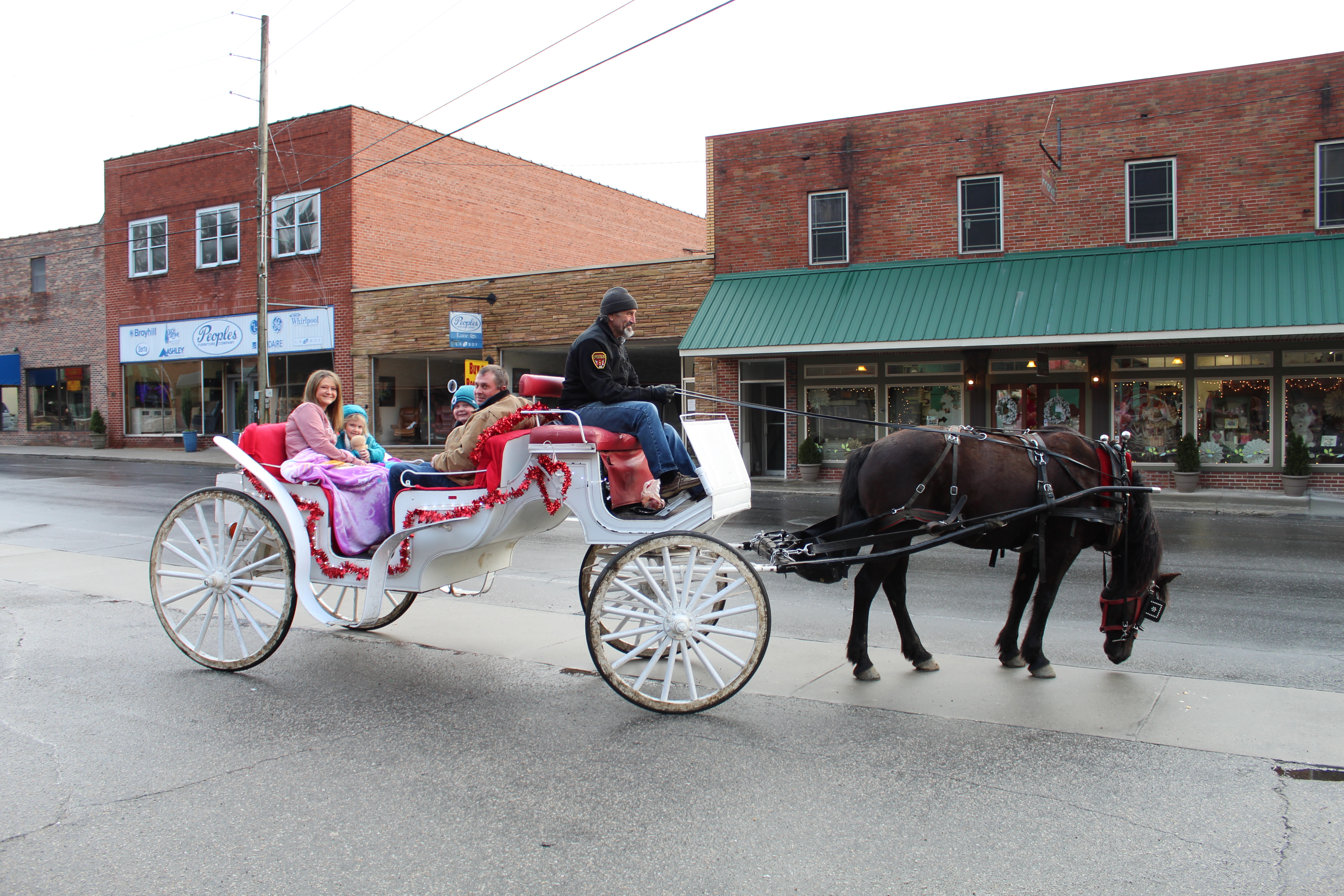The carriage pauses briefly on Upper Street. (MNJ photo/Juliana Walker)