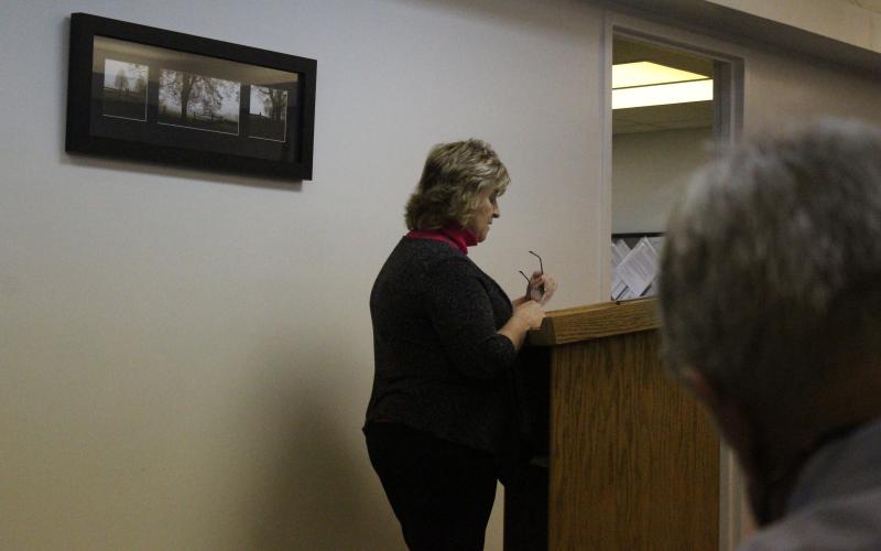 Sharon Gillespie of Young, Miller &amp; Gillespie Public Accountants in Spruce Pine presented her findings to the board and said the county received an unmodified, or clean, audit. (Brandon Roberts/MNJ)