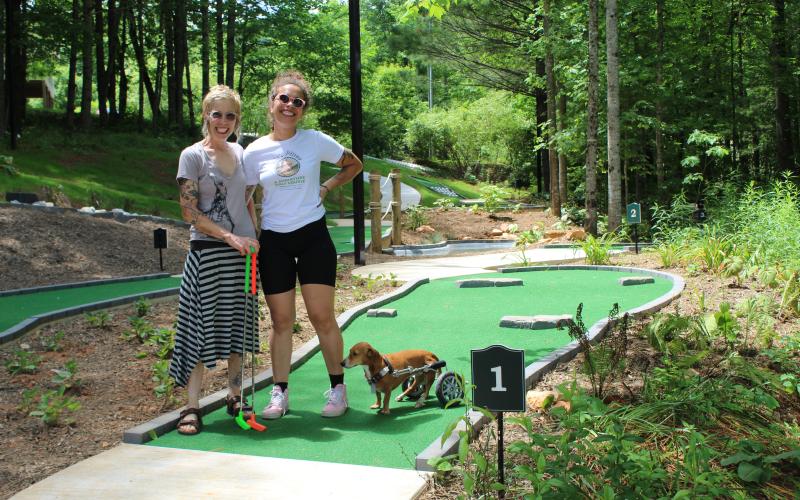 Kim and Logan Oberhammer at Vic's Place Mini Golf Course.