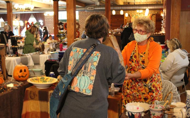 Elaine Boone, Edward’s mother, had a booth at the festival where she was selling items she has collected over the years, like pottery and fall-themed decorations