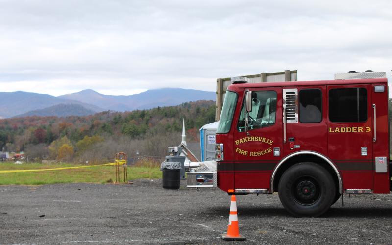 A Bakersville Fire and Rescue truck sits on display at the second annual Remember When Day. The free event was a fundraiser with proceeds benefiting the Mitchell County Firefighters Association. (MNJ Photo/Juliana Walker)