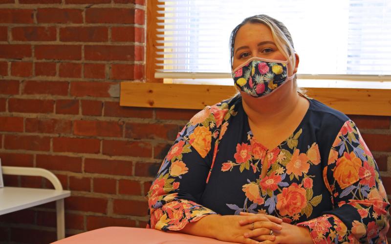 Mountain Escape Spa owner Amber Gardner opened her spa in downtown Spruce Pine earlier this month and admitted that she picked a unique time to begin her journey with the ongoing pandemic raging. (MNJ photo/Juliana Walker)