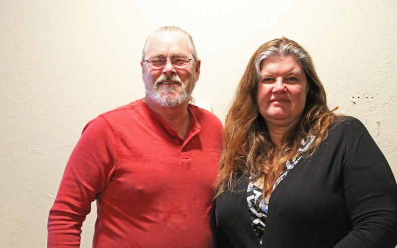 Mark Riley and Jeanne Sabo, owners of Gustoso, the soon to come European restaurant in downtown Spruce Pine, pose for a photo. The two said the restaurant will feature only takeout at first, which they hope can begin in early February, with the opening of dine-in to come later. (MNJ photo/Juliana Walker)