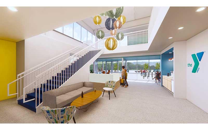 An architectural rendering of the lobby for the proposed Mitchell County YMCA. Grounding-breaking ceremonies are set for Nov. 3 at the Three Peaks Enrichment Center in Spruce Pine. (Photo provided)