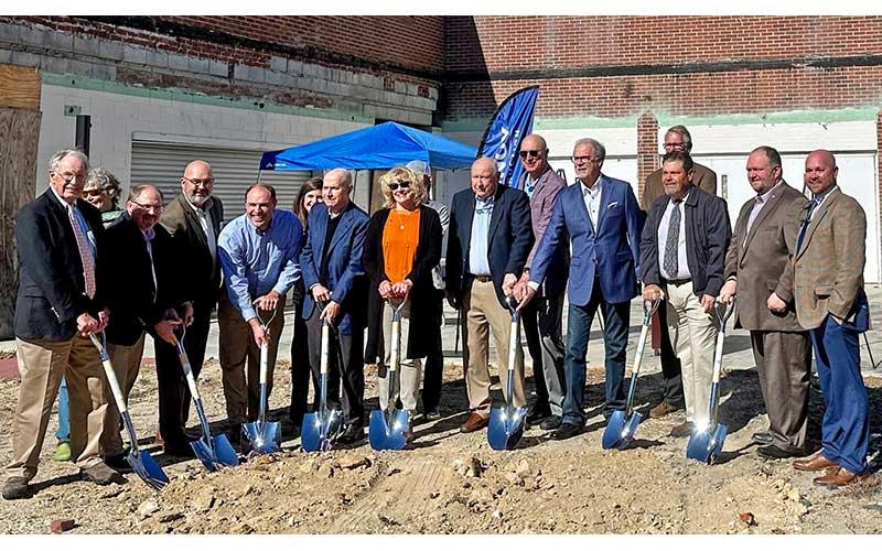 (Left to right)  Courtney Mauzy, Ann Baker, Jesse Pope, Edward Hinson, Kyle Wilson, Janna Avery, YMCA Board Chair John Blackburn, Carmen Lacey, Keith Holtsclaw, John Wilson, YMCA Vice Chair Van Phillips, John Boyd, Representative Dudley Greene, Senator Ralph Hise, and YMCA CEO Trey Oakley.