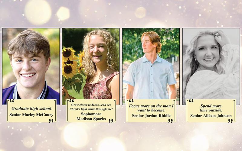 MNJ graphic - Students at MHS share their 2024 New Year's resolutions.