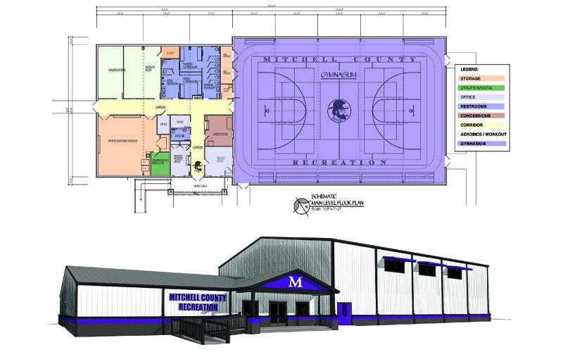 Photo/Scott W. Bartholomew Architecture, Asheville, NC - Preliminary designs for the Mitchell County Recreation Center, set to be constructed behind the current County Administration Building in Bakersville.