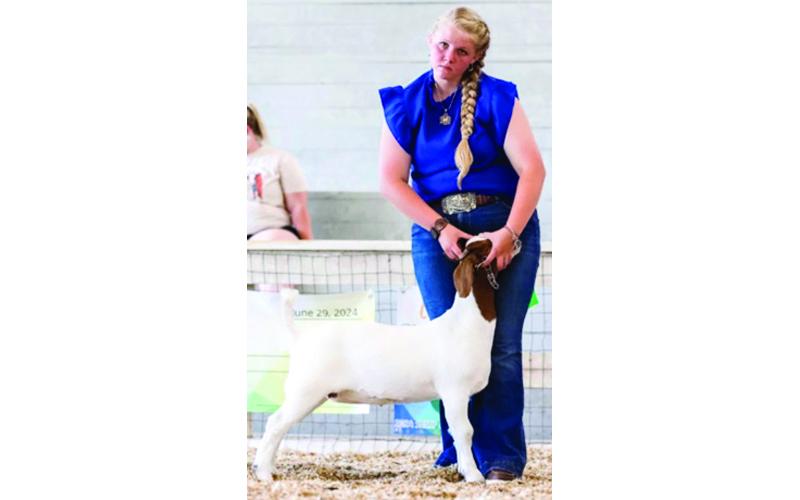 Photo submitted. Cadee Boone, 16, shows her goat Bella, at NC Sheep and Goat Roundup in Winston Salem.
