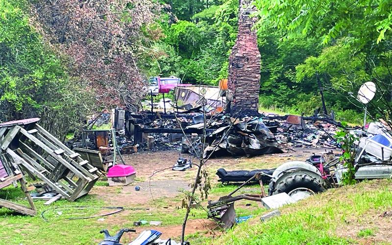 MNJ photo/Mariel Williams. A residence burned down on Rabbit Hop Road in the Penland area recently. No injuries were reported.