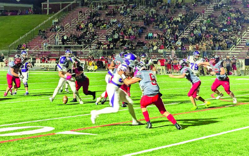 Pittman has the ball stripped. The footballs were slick making it difficult for both teams to hold on to the balls.