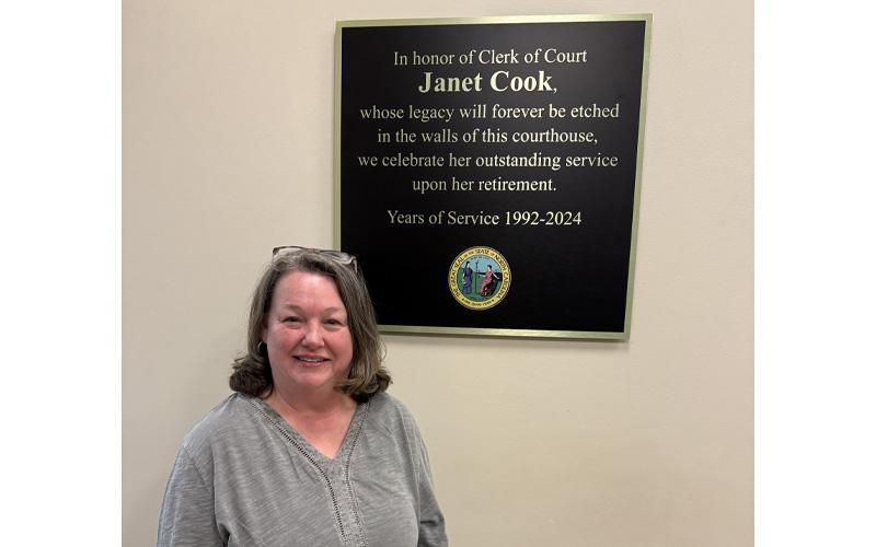 Submitted photo.  Janet Cook has retired as Mitchell County’s clerk of Court after 18 years.