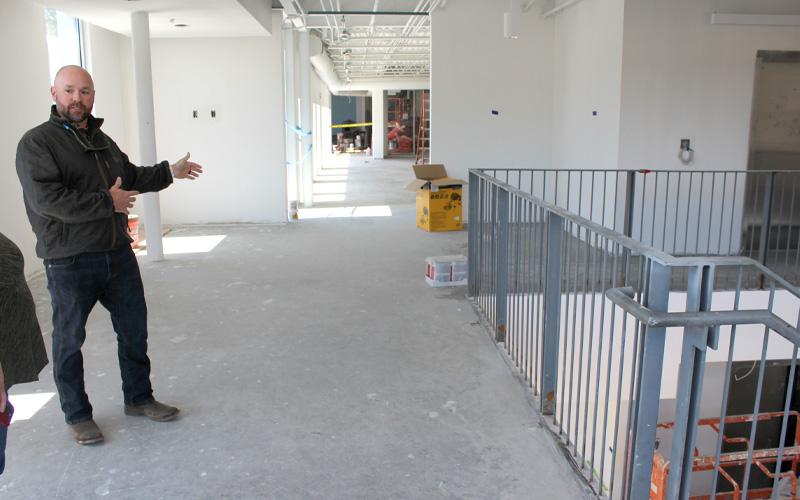 MNJ Photos/Mariel Williams.  Trey Oakley, CEO of Williams YMCA of Avery County, explains the plan for the new facility in Spruce Pine.