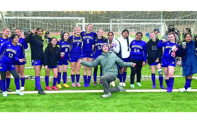 MNJ photo/Blake Thayer.  The Mitchell High School varsity girls soccer team battled Draughn High School to a 1-1 tie after double overtime last Wednesday.