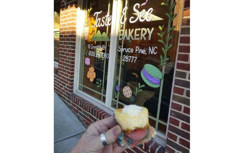 MNJ Photo/Lorie Shaffer.  Taste &amp; See Bakery, one of a number of new businesses helping to fuel a recovery in downtown Spruce Pine, had a grand opening Friday. The bakery sells cupcakes and other sweet treats.