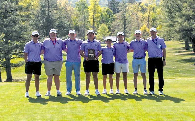 Submitted photo - The Mitchell High School golf team won the NCHSAA Men's Golf 2A West Region recently at Grassy Creek Golf and Country Club and secured their spot in the state championship at Gates Four Golf Club in Fayetteville.