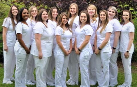 Front row (left to right): Ra’naa Gray, Autumn Staubitz, Brandy Laws, Hanah Evans, and Tiana Thomason. Back row (left to right): Catherine Honeycutt, Whitney Harding,  Tabithia Shelton, Brittney Hughes, Brooke Buchanan, Jesse Miller, and Faith Stewart. (Photo submitted by Faith Stewart) 