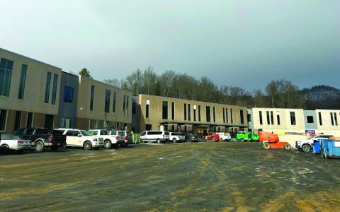MNJ photo/Sarah Quintas.  The new middle school in Ledger is currently under construction. With more than $100 million in construction projects underway in Mitchell County, the county inspections office is busy. While some construction projects may contract with engineers to approve work, most inspections fall to the county to complete. 