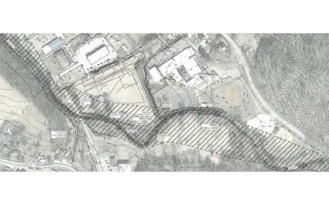 Photo/Mitchell County.  The proposed route of the future Bakersville Creek Walk extension.