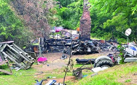MNJ photo/Mariel Williams. A residence burned down on Rabbit Hop Road in the Penland area recently. No injuries were reported.