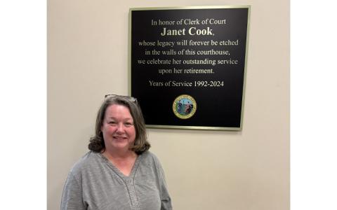 Submitted photo.  Janet Cook has retired as Mitchell County’s clerk of Court after 18 years.