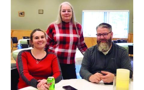 Submitted photo.  From left, Finance Officer Crystal Young, retiring Town Manager Darlene Butler and Parks and Recreation Director Michael Wood pose at Butler’s retirement reception.