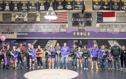 It was eighth grade and Senior recognition night at Thursday’s meet.