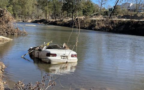MNJ photo/Mariel Williams.  A number of vehicles washed away in the September flooding, and Mitchell County authorities are attempting to contact their owners before junking the wreckage.