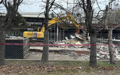MNJ Photo/Noreen Nickolas.  The Spruce Pine location of Ingles Markets has been closed since it experienced severe flooding during Hurricane Helene last year. The deli and bakery side of the store was reportedly hardest hit. This picture was taken in December.