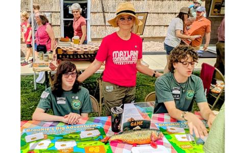 MNJ PhotoSteffen Silvis.  Mayland professor Dr. Sherry Sherman and students J.J. Woody (left) and Jason Snyder created an interactive game to draw attention to helping the Southern Appalachian Brook Trout.