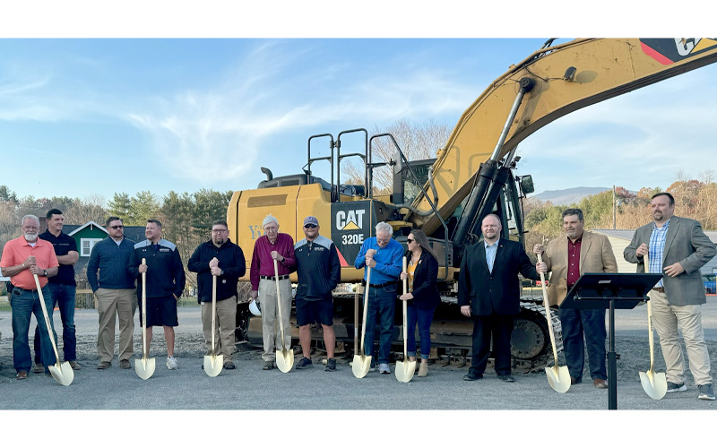 MNJ photo/ Laz Aguayo.  On hand for the groundbreaking ceremony for the new Recreation Center to be built in Bakersville were (left to right) Jeff Harding, Justin Canipe, Stan Cook, Ryan Cook, Clayton Roberts, Lloyd Hise, Brock Duncan, Chuck Vines, Harley Masters, Senator Ralph Hise, Representative Dudley Greene, Brandon Pittman and Allen Cook (not pictured).
