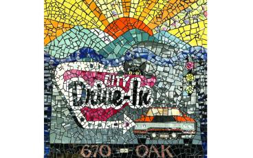 MNJ photos/Sarah Quintas.  A mosaic by Emma Cadman was installed at City Drive In and features City Kitty.