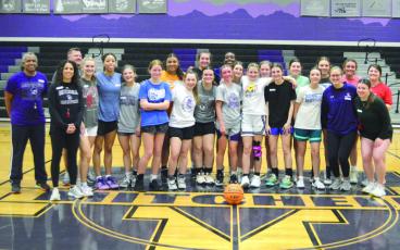 MNJ photo/Brian Hobson. Coach Mac, her staff, and all the tryout attendees.